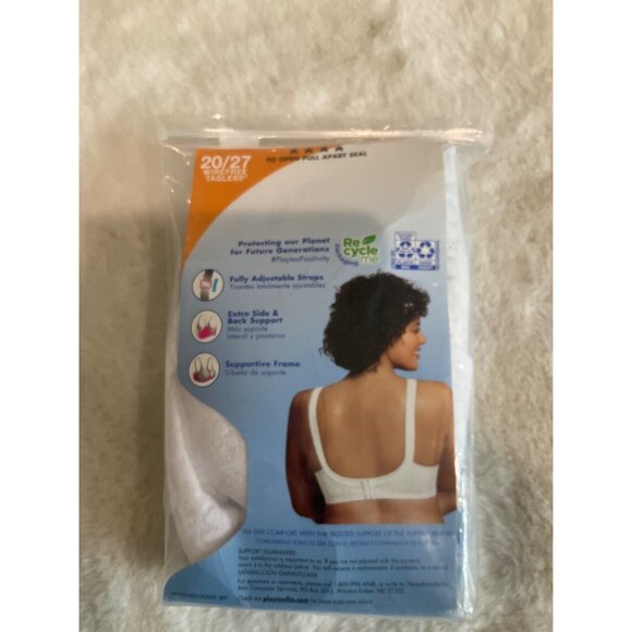 Playtex 18 Hour Sensational Support Wireless Bra 20/27 WHITE 48C - Picture 3 of 6